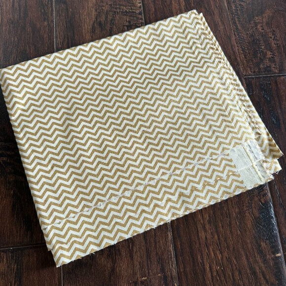 ✨ Joann Metallic Gold Chevron Quilting Fabric – 2 Yards 100% Cotton - Picture 1 of 3